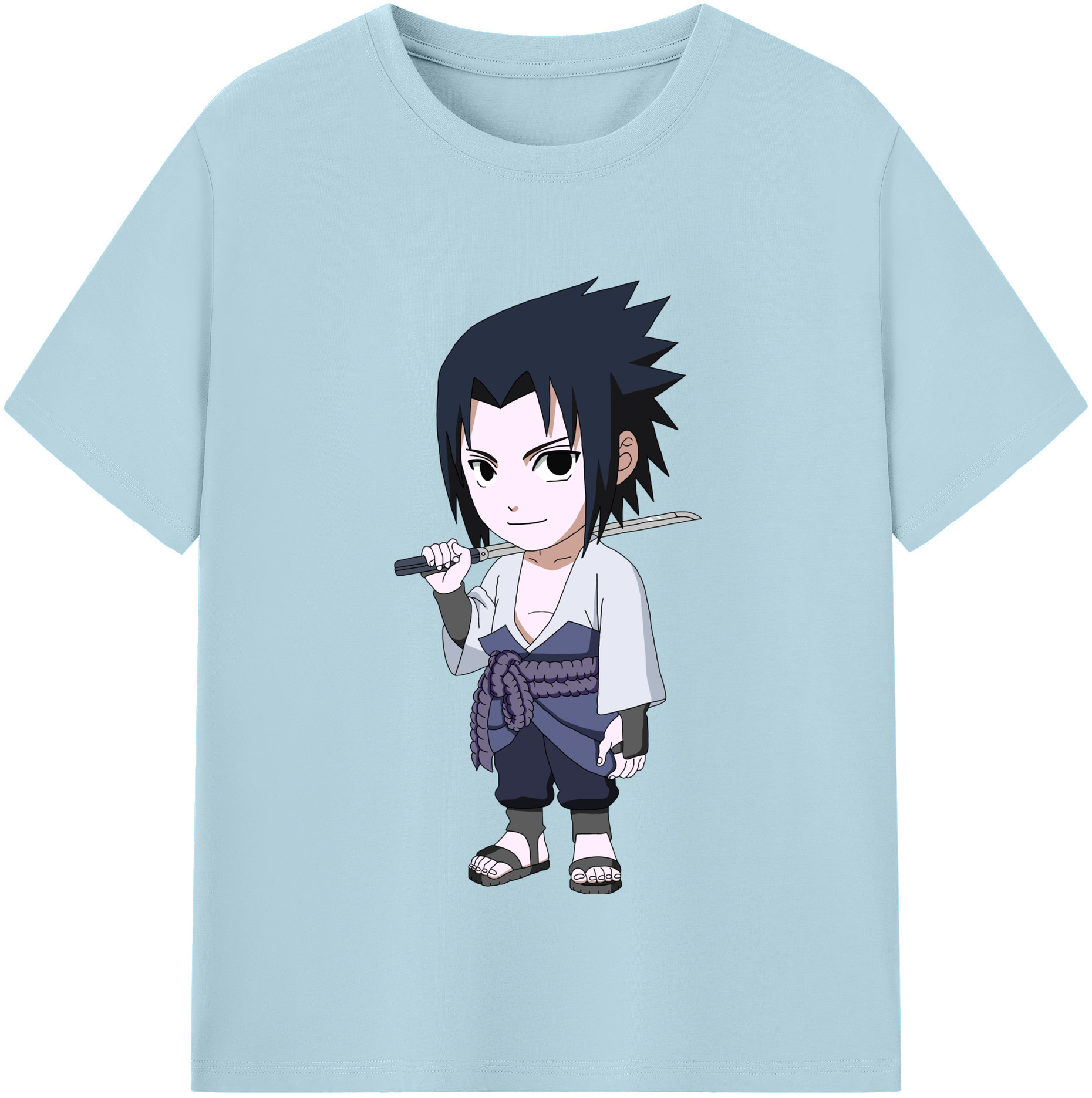 （画像用） NARUTO -ナルト- うちは サスケ Uchiha Sasuke 綿100％半袖Tシャツ（フロントプリント）
